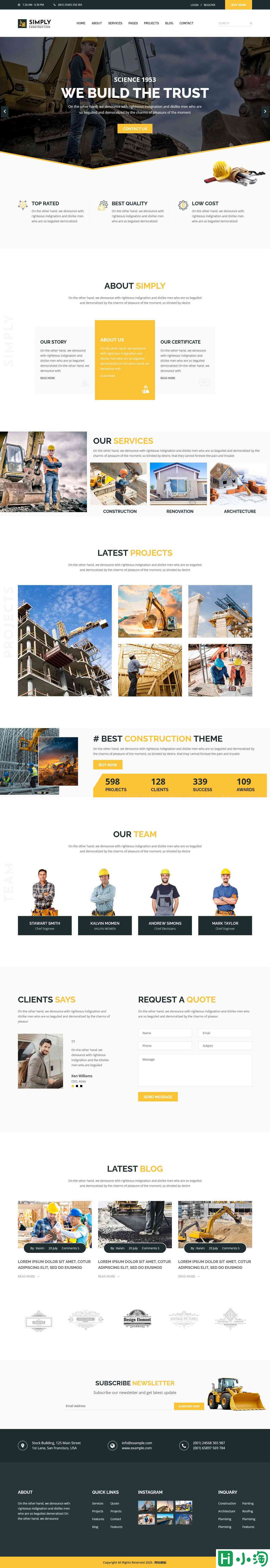 现代简约建筑公司网站模板-PC预览
